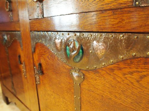 SIDEBOARD DRESSER OUTSTANDING ARTS AND CRAFTS OAK WOLFE AND HOLLANDER C1900 - ADDITIONAL PHOTO 7