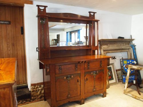 SIDEBOARD DRESSER OUTSTANDING ARTS AND CRAFTS OAK WOLFE AND HOLLANDER C1900 - ADDITIONAL PHOTO 14