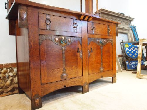SIDEBOARD DRESSER OUTSTANDING ARTS AND CRAFTS OAK WOLFE AND HOLLANDER C1900 - ADDITIONAL PHOTO 20