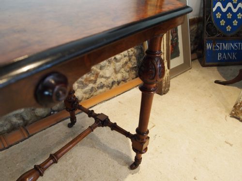 TABLE STUNNING VICTORIAN BURR WALNUT SOFA SIDE HALL LAMP C1870 - ADDITIONAL PHOTO 7