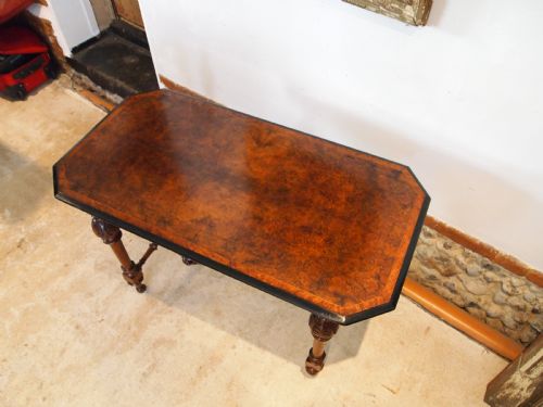 TABLE STUNNING VICTORIAN BURR WALNUT SOFA SIDE HALL LAMP C1870 - ADDITIONAL PHOTO 9