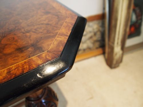 TABLE STUNNING VICTORIAN BURR WALNUT SOFA SIDE HALL LAMP C1870 - ADDITIONAL PHOTO 10