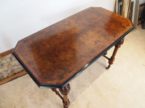 TABLE STUNNING VICTORIAN BURR WALNUT SOFA SIDE HALL LAMP C1870 - ADDITIONAL PHOTO 11