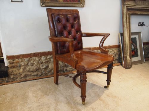 CHAIR STUNNING DESK LIBRARY VICTORIAN OAK T WILSON LONDON C1860 - ADDITIONAL PHOTO 9