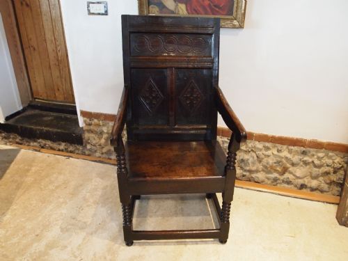 CHAIR STUNNING OAK WAINSCOT YORKSHIREDERBYSHIRE CHARLES II C1660 - ADDITIONAL PHOTO 17