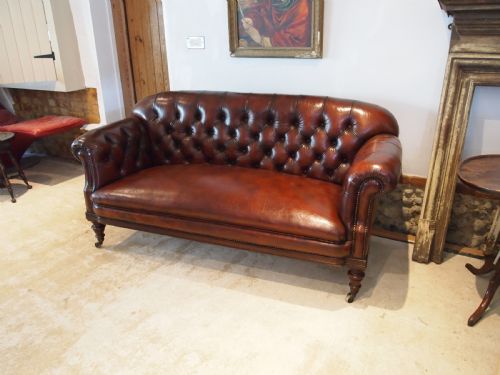 SOFA SETTEE OUTSTANDING VICTORIAN CHESTERFIELD CHESTNUT LEATHER C1870 - ADDITIONAL PHOTO 11