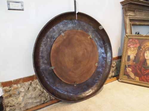 MIRROR LARGE INDUSTRIAL METAL C1900 - ADDITIONAL PHOTO 2