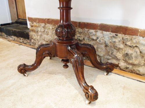 TABLE RARE FINE CARD HALL LAMP CONSOLE BURR WALNUT I WATERER CHERTSEY C1830 - ADDITIONAL PHOTO 5