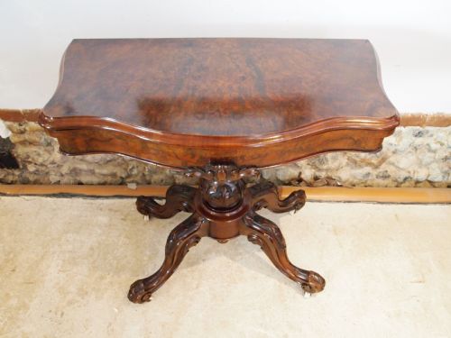 TABLE RARE FINE CARD HALL LAMP CONSOLE BURR WALNUT I WATERER CHERTSEY C1830 - ADDITIONAL PHOTO 10