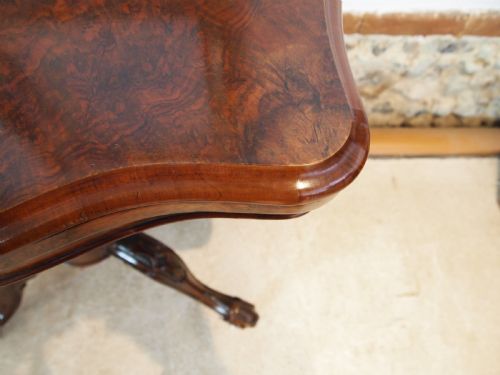 TABLE RARE FINE CARD HALL LAMP CONSOLE BURR WALNUT I WATERER CHERTSEY C1830 - ADDITIONAL PHOTO 12