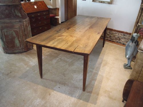 TABLE REFECTORY FARMHOUSE DINING RUSTIC FRENCH OAK AND BIRCH C1840 - ADDITIONAL PHOTO 1