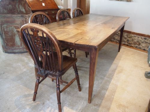 TABLE REFECTORY FARMHOUSE DINING RUSTIC FRENCH OAK AND BIRCH C1840 - ADDITIONAL PHOTO 4