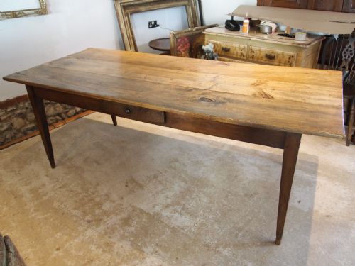 TABLE REFECTORY FARMHOUSE DINING RUSTIC FRENCH OAK AND BIRCH C1840 - ADDITIONAL PHOTO 5