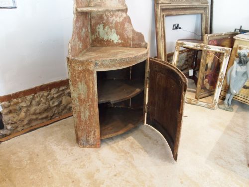 CUPBOARD CABINET CORNER FRENCH ORIGINAL PAINT RUSTIC C1780 - ADDITIONAL PHOTO 3