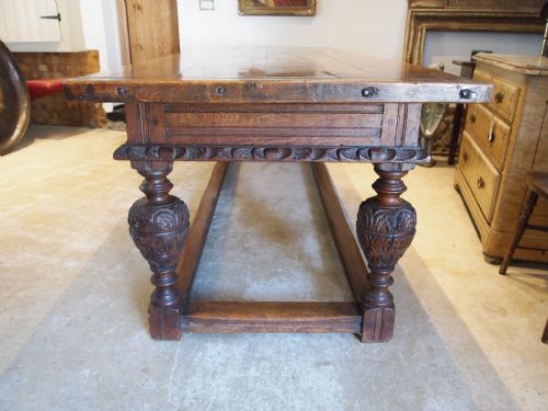 TABLE REFECTORY FARMHOUSE DINING VICTORIAN OAK C1850 - ADDITIONAL PHOTO 4