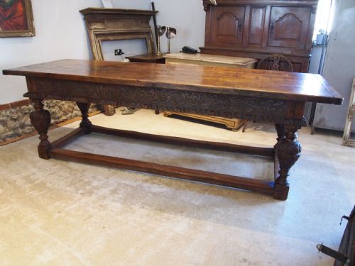 TABLE REFECTORY FARMHOUSE DINING VICTORIAN OAK C1850 - ADDITIONAL PHOTO 9