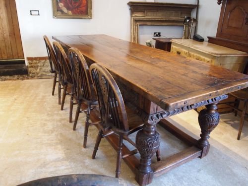TABLE REFECTORY FARMHOUSE DINING VICTORIAN OAK C1850 - ADDITIONAL PHOTO 10