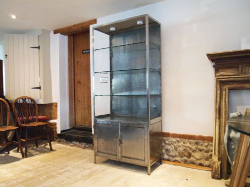 CABINET STUNNING STEEL DRINKS BOOKCASE MEDICAL CUPBOARD 1900 - ADDITIONAL PHOTO 4