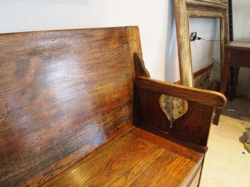 MONKS BENCH ARTS AND CRAFTS OAK LIBERTY CO C1907 - ADDITIONAL PHOTO 1