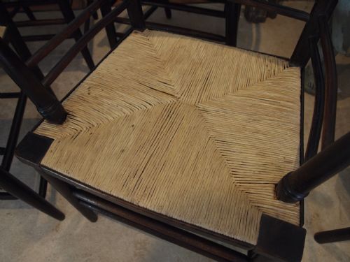 CHAIRS RARE SET OF SIX ARTS AND CRAFTS ASH MORRIS STYLE ARMCHAIRS C1890 - ADDITIONAL PHOTO 5