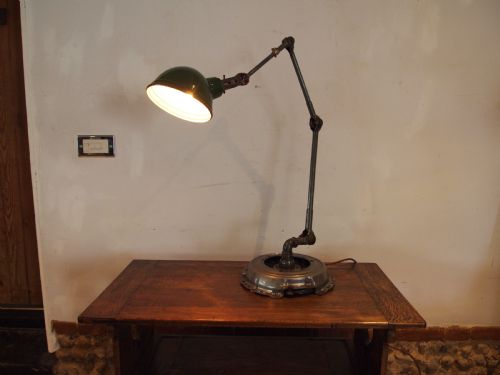 LAMP STUNNING DUGDILLS INDUSTRIAL ANGLE POISE TABLE DESK LAMP C1930 - ADDITIONAL PHOTO 9