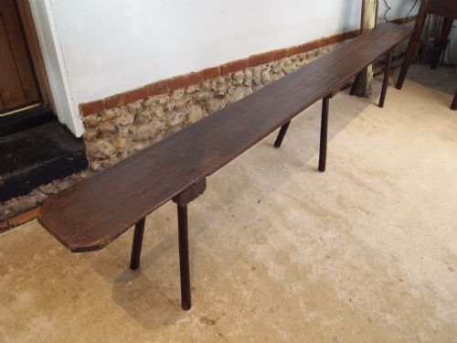 BENCH SETTLE RARE PRIMITIVE PINE YORKSHIRE C1820 - ADDITIONAL PHOTO 2