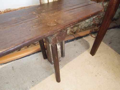 BENCH SETTLE RARE PRIMITIVE PINE YORKSHIRE C1820 - ADDITIONAL PHOTO 6