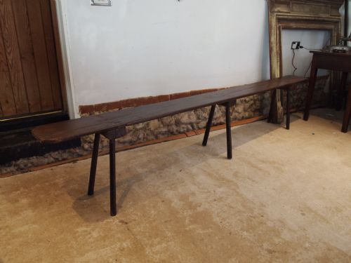 BENCH SETTLE RARE PRIMITIVE PINE YORKSHIRE C1820 - ADDITIONAL PHOTO 9