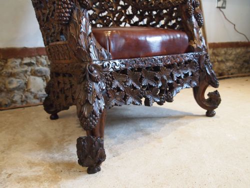 CHAIR 'THE FINEST' BURMESE EASY CHAIR VICTORIAN PERIOD C1880 - ADDITIONAL PHOTO 1