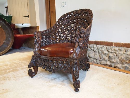 CHAIR 'THE FINEST' BURMESE EASY CHAIR VICTORIAN PERIOD C1880 - ADDITIONAL PHOTO 3