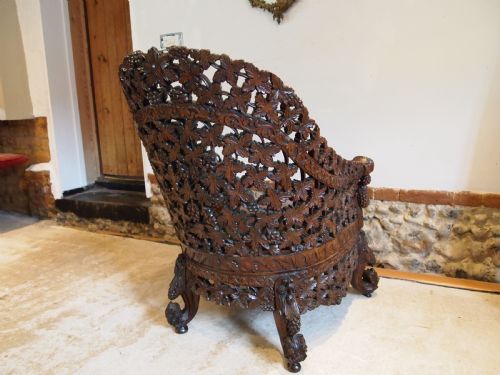 CHAIR 'THE FINEST' BURMESE EASY CHAIR VICTORIAN PERIOD C1880 - ADDITIONAL PHOTO 5