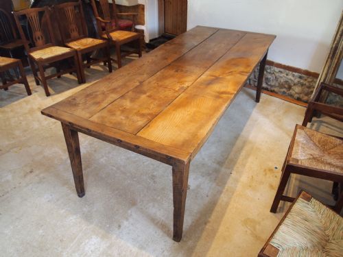 table french elm refectory dining farmhouse c1900 - CATEGORY: ANTIQUE TABLES - DATED 1900