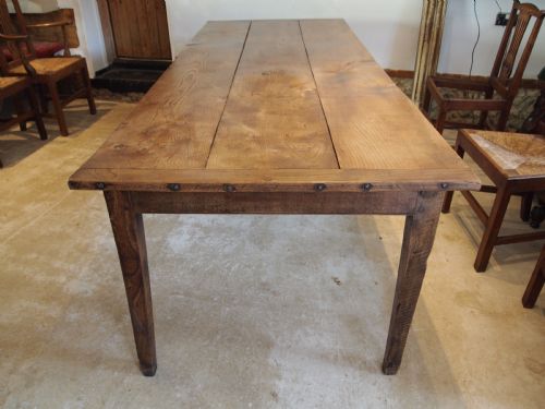 TABLE FRENCH ELM REFECTORY DINING FARMHOUSE C1900 - ADDITIONAL PHOTO 1