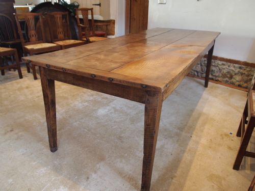 TABLE FRENCH ELM REFECTORY DINING FARMHOUSE C1900 - ADDITIONAL PHOTO 7