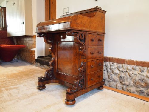 DAVENPORT DESK FINEST QUALITY PIANO TOP BURR WALNUT C1860 - ADDITIONAL PHOTO 15