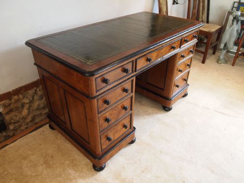 DESK RARE POLLARD AND BURR OAK VICTORIAN STUNNING C1850 - ADDITIONAL PHOTO 1