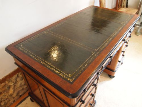 DESK RARE POLLARD AND BURR OAK VICTORIAN STUNNING C1850 - ADDITIONAL PHOTO 5