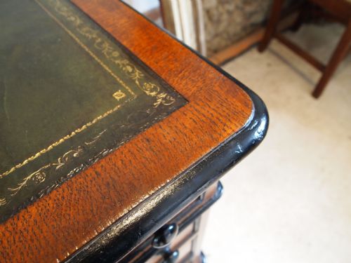 DESK RARE POLLARD AND BURR OAK VICTORIAN STUNNING C1850 - ADDITIONAL PHOTO 6