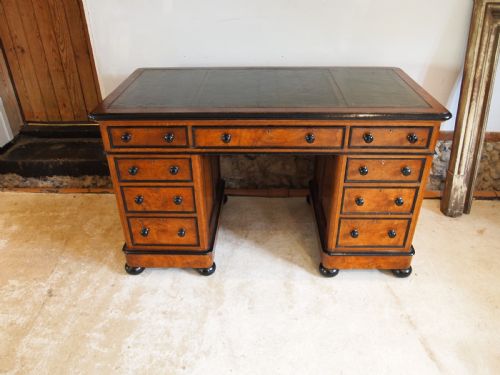 DESK RARE POLLARD AND BURR OAK VICTORIAN STUNNING C1850 - ADDITIONAL PHOTO 16