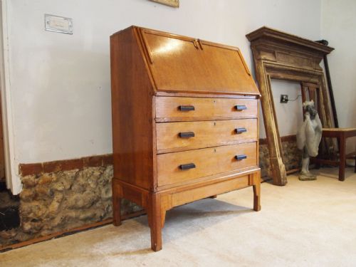 BUREAU LIMED OAK ART DECO MANNER OF HEALS C1920 - ADDITIONAL PHOTO 9