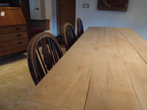 TABLE FANTASTIC EDWARDIAN OAK SCRUB TOP REFECTORY FARMHOUSE DINING C1900 - ADDITIONAL PHOTO 3