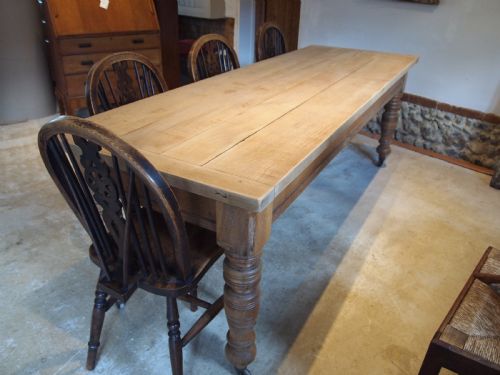 TABLE FANTASTIC EDWARDIAN OAK SCRUB TOP REFECTORY FARMHOUSE DINING C1900 - ADDITIONAL PHOTO 10