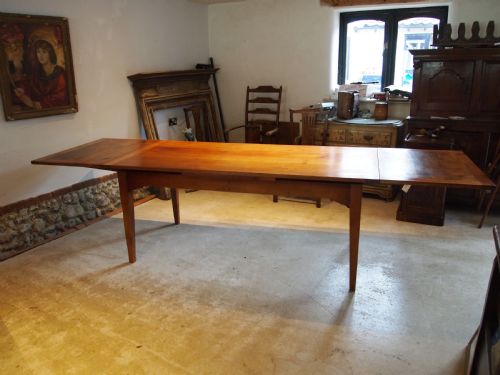 TABLE RARE EXTENDING REFECTORY FARMHOUSE FRENCH CHERRYWOOD C1890 - ADDITIONAL PHOTO 3