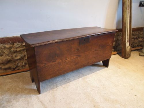 coffer chest or trunk rare small six plank elm 17th century c1690 - CATEGORY: ANTIQUE CHESTS - DATED 17TH CENTURY