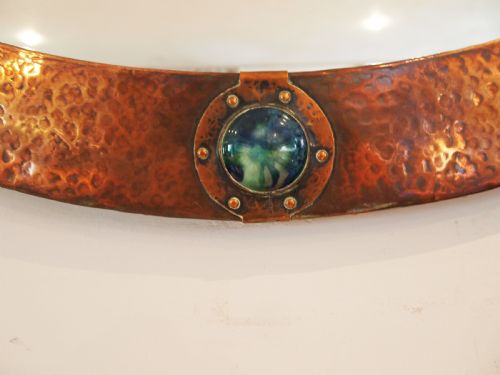 MIRROR LIBERTY AND CO ARTS AND CRAFTS COPPER ENAMEL RUSKIN C1900 - ADDITIONAL PHOTO 7