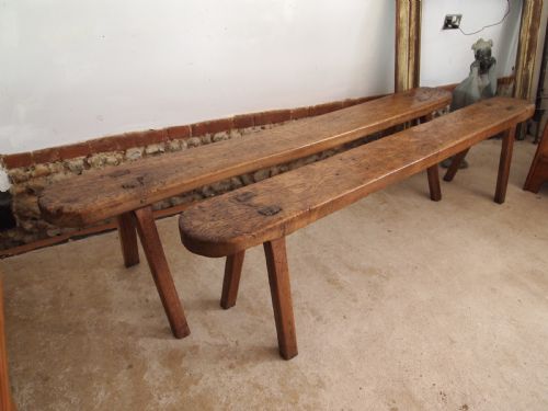 BENCHES STUNNING PAIR OF GEORGE III REFECTORY ELM AND BEECH C1800 - ADDITIONAL PHOTO 5