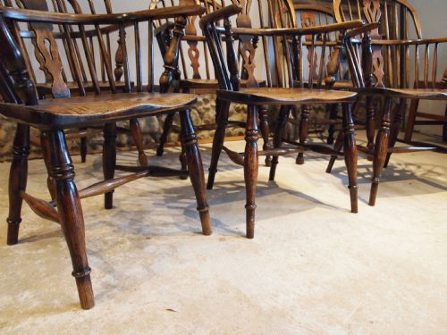 CHAIRS WINDSOR WONDERFUL RARE SET OF SIX LOW HOOP BACK C1830 - ADDITIONAL PHOTO 9