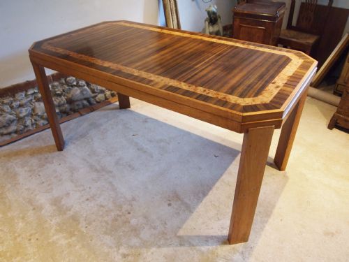 TABLE STUNNING ART DECO WALNUT DINING TABLE C1925 - ADDITIONAL PHOTO 8