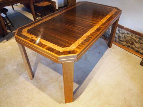 TABLE STUNNING ART DECO WALNUT DINING TABLE C1925 - ADDITIONAL PHOTO 10