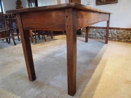 TABLE RARE FRENCH APPLE WOOD REFECTORY FARMHOUSE DINING SEATS 10 C1840 - ADDITIONAL PHOTO 4